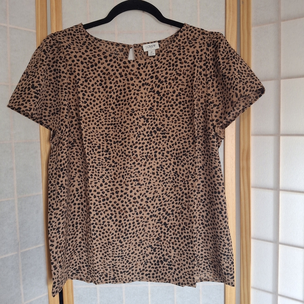 J.Crew Leopard Blouse, Size M